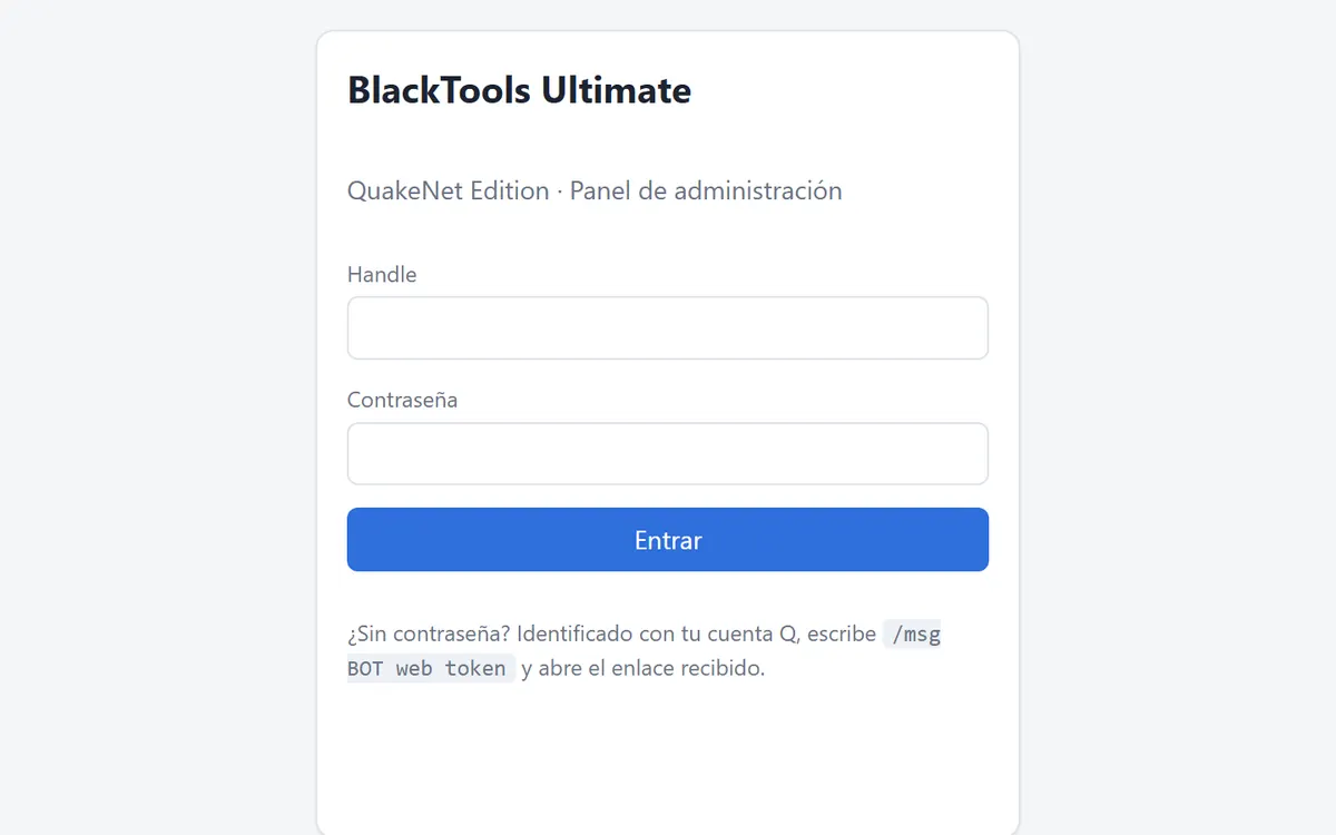 BTU Panel login page